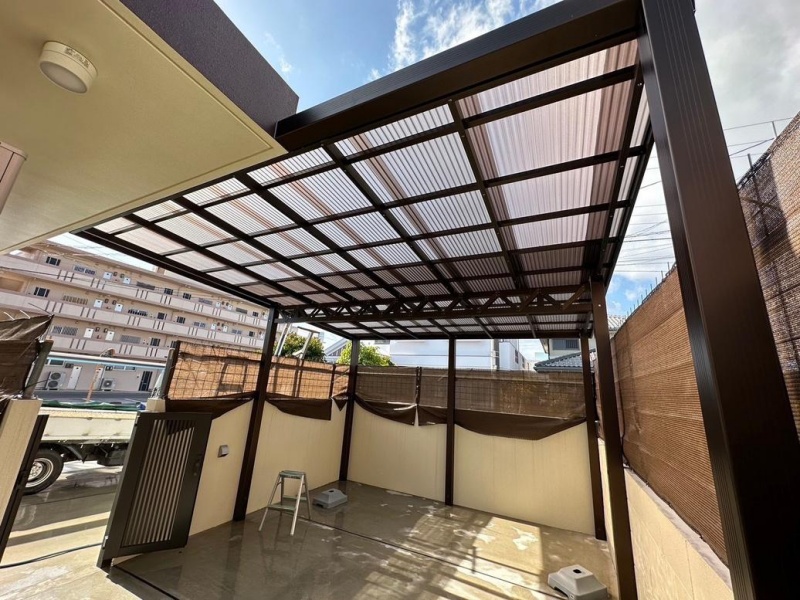大型テラス屋根設置工事 施工後